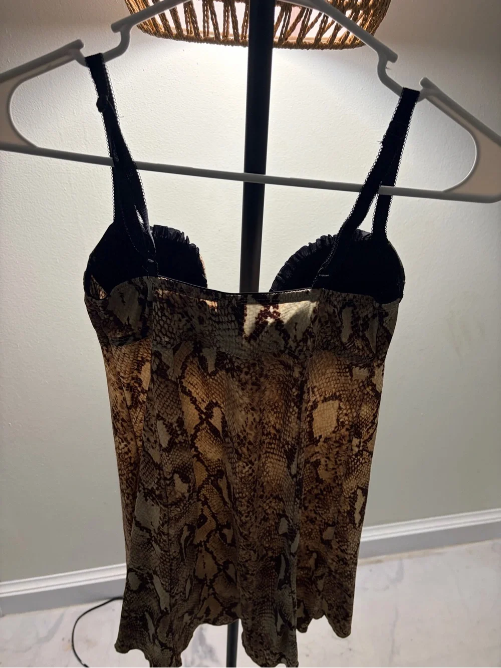 Snake-Print Reptile Habitat Accent in Brown